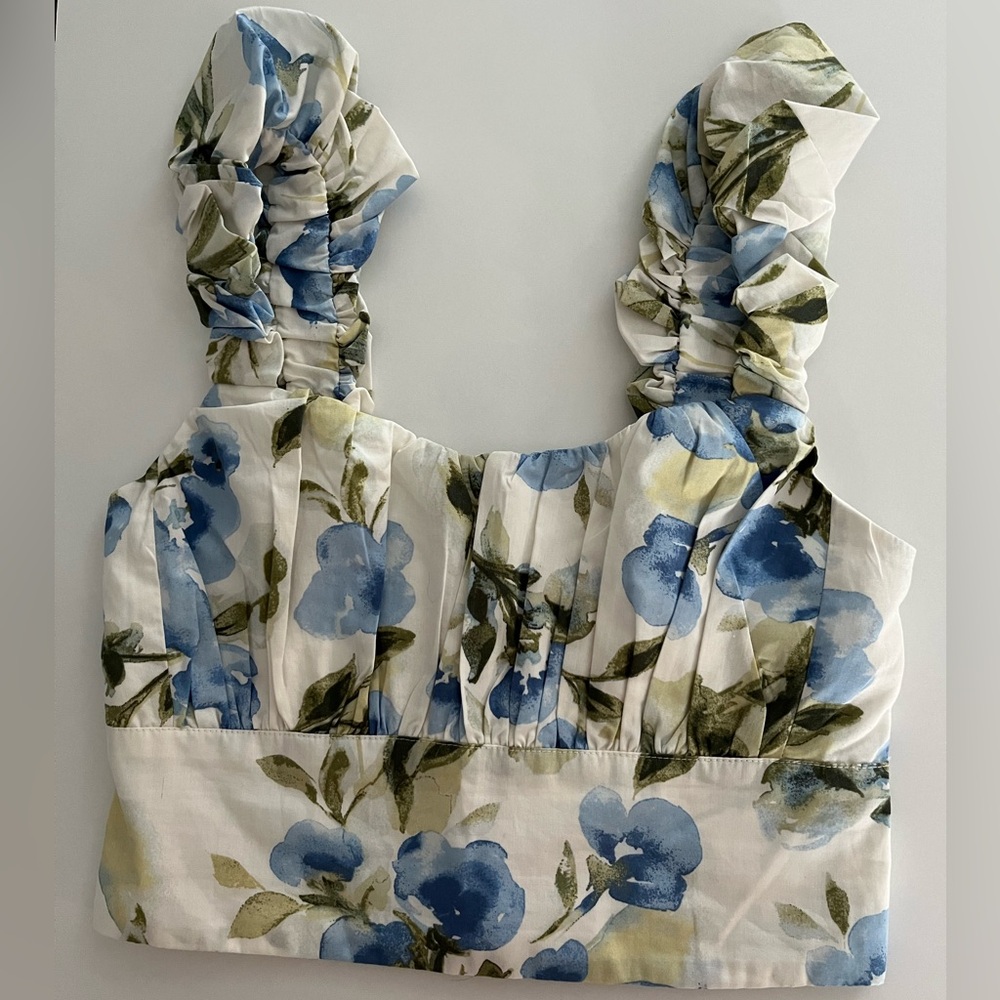 Abercrombie & Fitch Floral Tank Top - Blue and Green